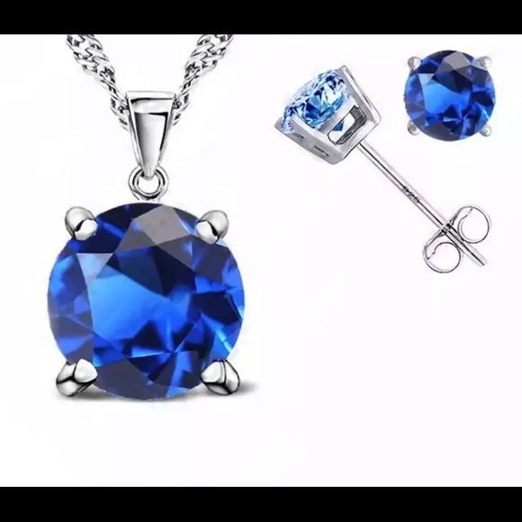 NEW .925 Sterling Silver Earring and Necklace Set - Picture 5 of 6